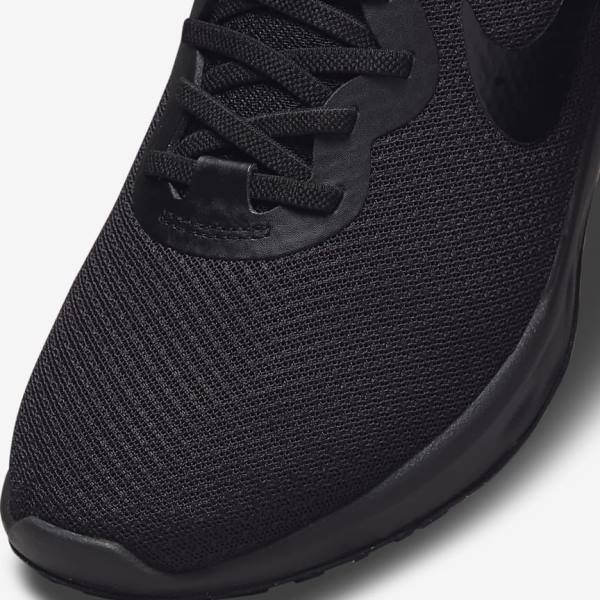 Men's Nike Revolution 6 FlyEase Next Nature Easy On-Off Road Running Shoes Black / Dark Grey | NK318AMR