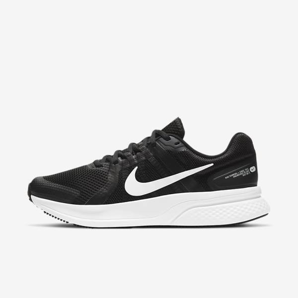 Men\'s Nike Run Swift 2 Road Running Shoes Black / Dark Grey / White | NK315JNS