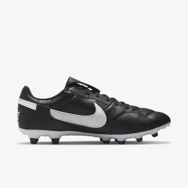 Men's Nike The Premier 3 FG Firm-Grounds Football Shoes Black / White | NK452NUL