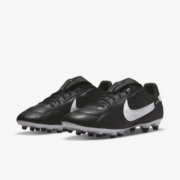 Men's Nike The Premier 3 FG Firm-Grounds Football Shoes Black / White | NK452NUL