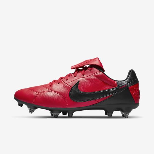 Men\'s Nike The Premier 3 SG-PRO Anti-Clog Traction Soft-Ground Football Shoes Red / Black | NK130BQS