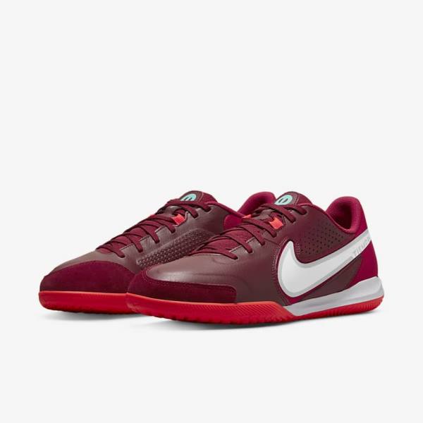 Men's Nike Tiempo Legend 9 Academy IC Indoor-Court Football Shoes Red / Light Red / White | NK456OMJ