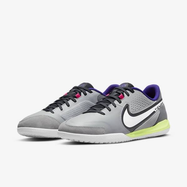 Men's Nike Tiempo Legend 9 Academy IC Indoor-Court Football Shoes Light Grey / White | NK547KYH