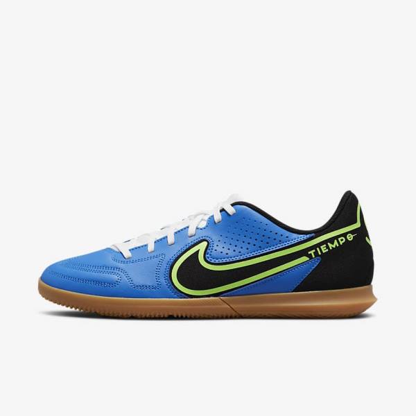 Men\'s Nike Tiempo Legend 9 Club IC Indoor-Court Football Shoes Light Blue / Light Green / Brown / Black | NK378HOW