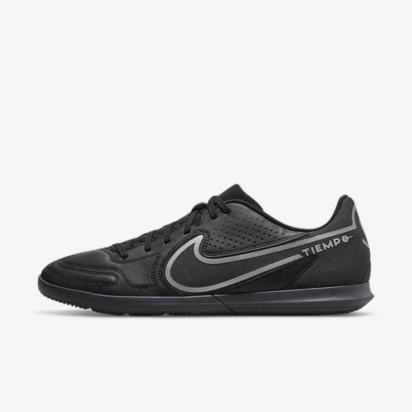 Men\'s Nike Tiempo Legend 9 Club IC Indoor-Court Football Shoes Black / Dark Grey | NK806QIS