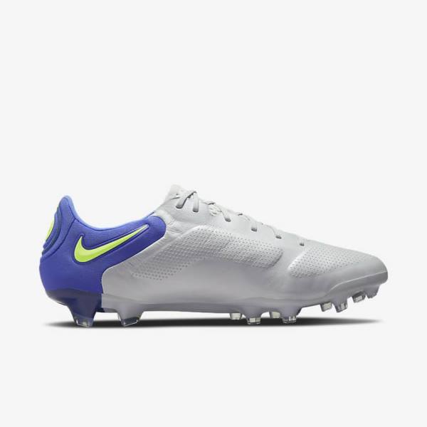 Men's Nike Tiempo Legend 9 Elite FG Firm-Ground Football Shoes Grey / Blue | NK652LFN