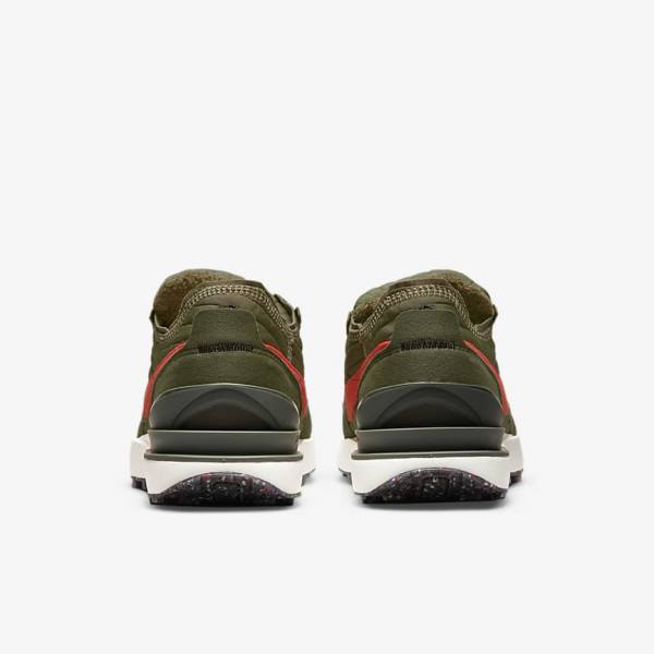 Men's Nike Waffle One Premium Sneakers Olive / Black / Orange | NK297DCM