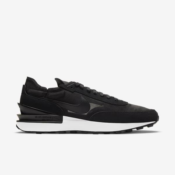 Men's Nike Waffle One Sneakers Black / White / Orange / Black | NK714OVT