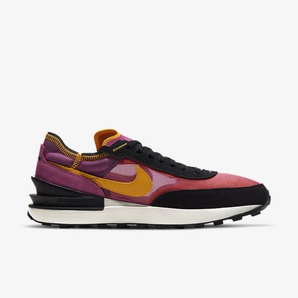 Men's Nike Waffle One Sneakers Fuchsia / Black / Gold | NK762DSW