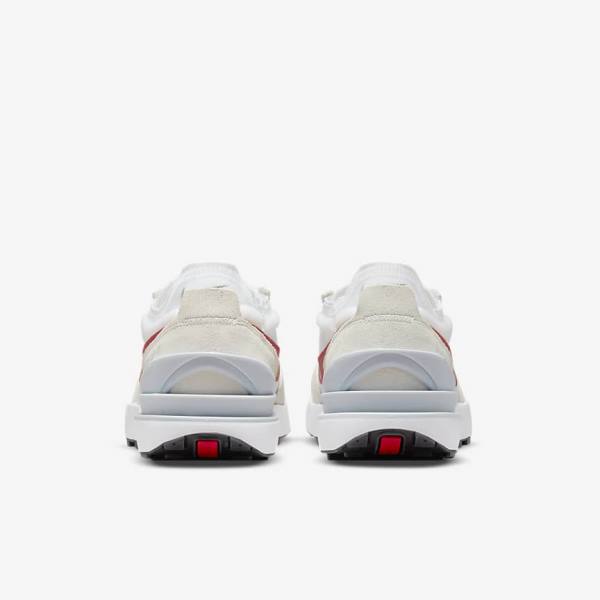 Men's Nike Waffle One Sneakers White / Green / Metal Silver / Red | NK783RMQ