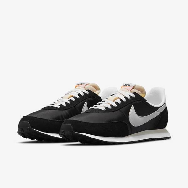 Men's Nike Waffle Trainer 2 Sneakers Black / Orange / White | NK954JTS