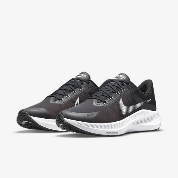 Men's Nike Winflo 8 Road Running Shoes Black / Dark Grey / White | NK839LQW