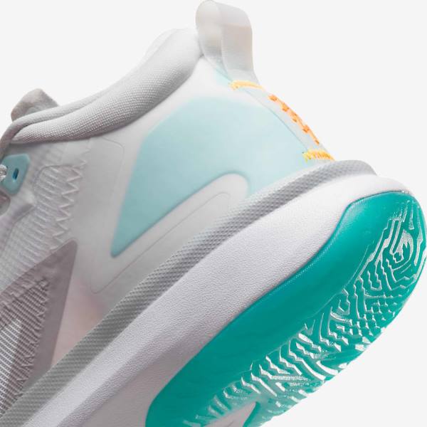 Men's Nike Zion 1 Basketball Shoes White / Orange / Turquoise / Black | NK438YKW