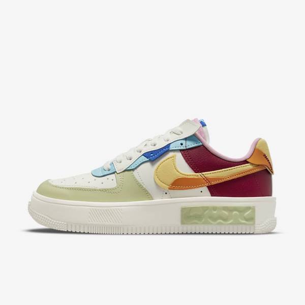 Women\'s Nike Air Force 1 Fontanka Sneakers Burgundy / Gold | NK385VNO