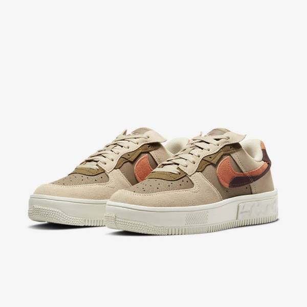 Women's Nike Air Force 1 Fontanka Sneakers Burgundy / Khaki | NK540SDH