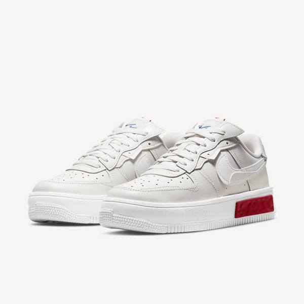 Women's Nike Air Force 1 Fontanka Sneakers White / Red | NK635JAM