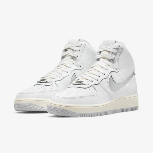 Women's Nike Air Force 1 Sculpt Sneakers White / Silver | NK089QIR