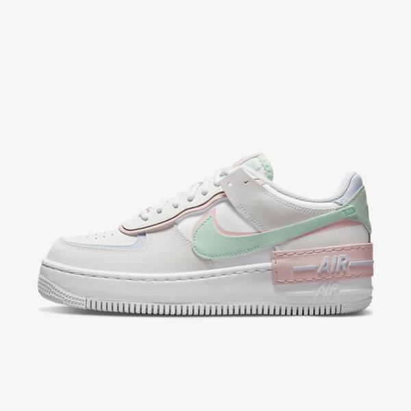 Women\'s Nike Air Force 1 Shadow Sneakers White / Mint / Grey | NK402PWX