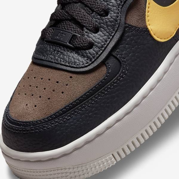 Women's Nike Air Force 1 Shadow Sneakers Green / White / Gold | NK729RUH