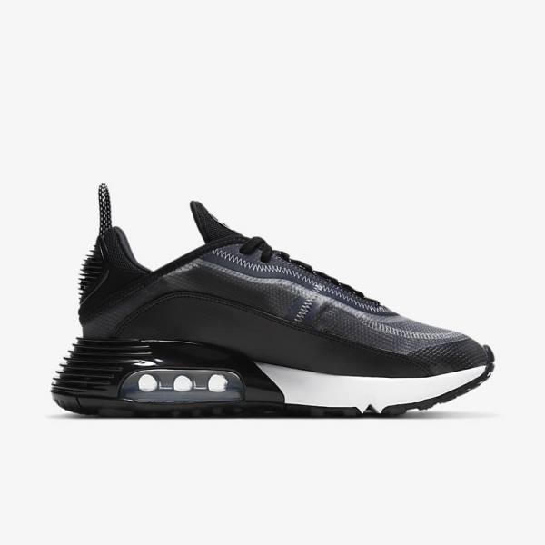 Women's Nike Air Max 2090 Sneakers Black / Metal Silver / White | NK425CIB