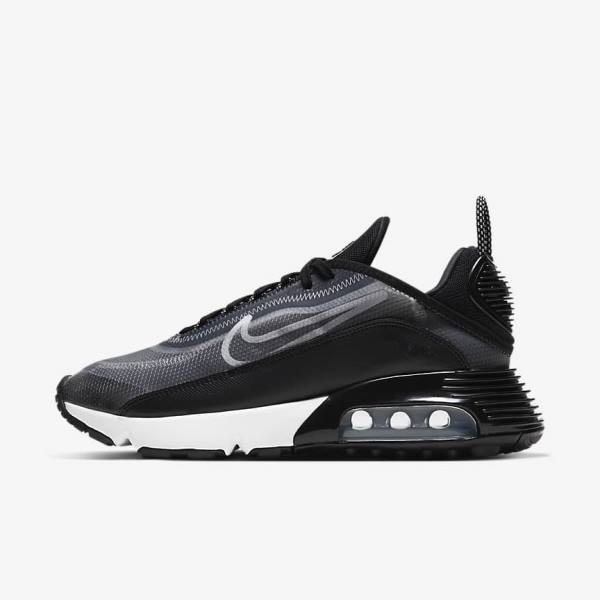 Women\'s Nike Air Max 2090 Sneakers Black / Metal Silver / White | NK425CIB