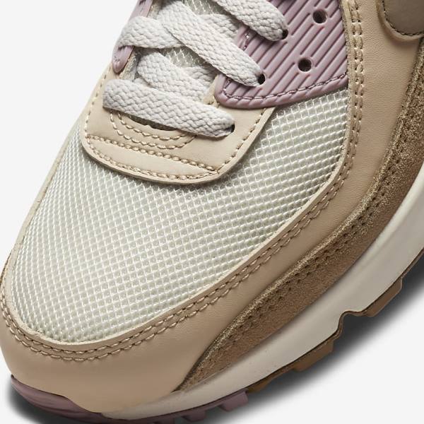 Women's Nike Air Max 90 Sneakers Brown / Light Purple / Khaki | NK948GAX