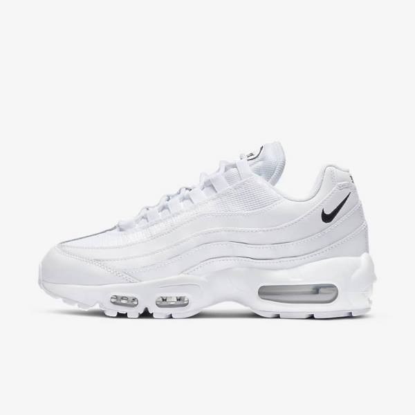 Women\'s Nike Air Max 95 Essential Sneakers White / Black | NK965DLJ