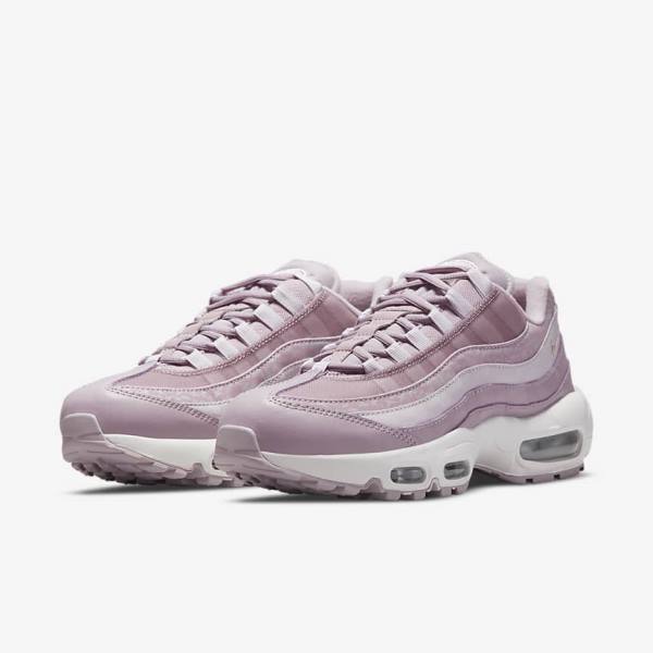 Women's Nike Air Max 95 Sneakers Purple / White / Metal Silver | NK218QYP