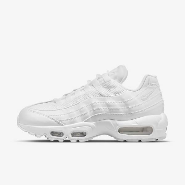 Women\'s Nike Air Max 95 Sneakers White / Metal Silver / White | NK261SLR