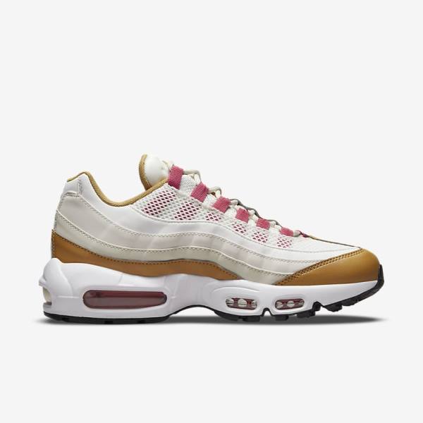 Women's Nike Air Max 95 Sneakers White / Brown / Green | NK850EUM