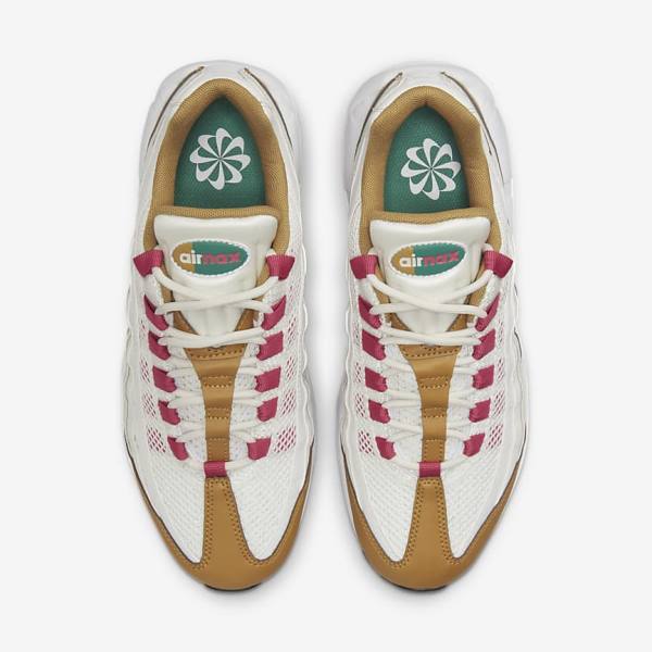 Women's Nike Air Max 95 Sneakers White / Brown / Green | NK850EUM