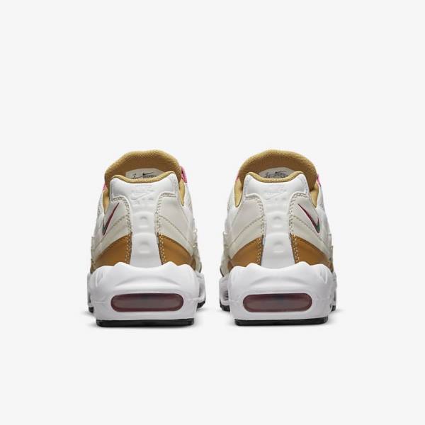 Women's Nike Air Max 95 Sneakers White / Brown / Green | NK850EUM