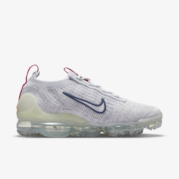 Women's Nike Air VaporMax 2021 Flyknit Sneakers Navy / White | NK693JEO