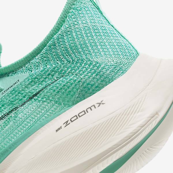 Women's Nike Air Zoom Alphafly NEXT% Flyknit Road Racing Running Shoes Turquoise / Black / Light Turquoise / White | NK148OMR