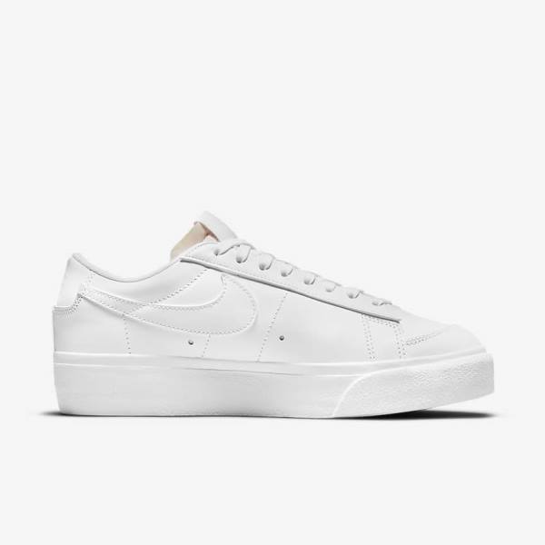 Women's Nike Blazer Low Platform Sneakers White | NK483HCN