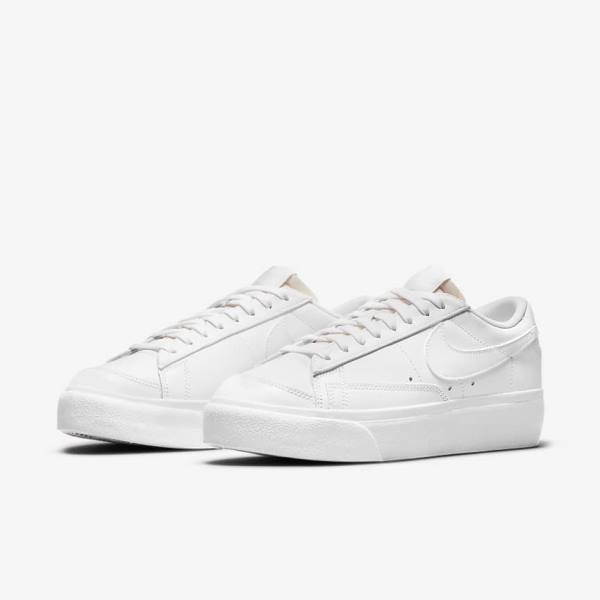 Women's Nike Blazer Low Platform Sneakers White | NK483HCN