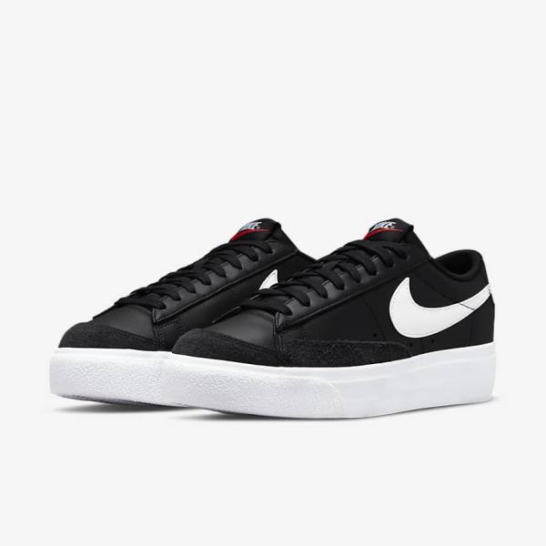 Women's Nike Blazer Low Platform Sneakers Black | NK962JVW