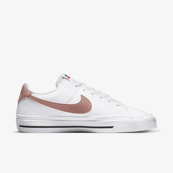 Women's Nike Court Legacy Next Nature Sneakers White / Orange / Black / Rose | NK805XJM