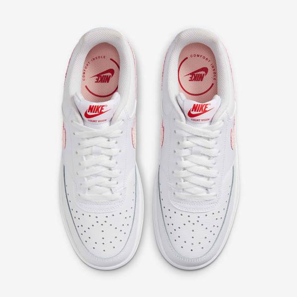 Women's Nike Court Vision LO Sneakers White / Red | NK590FKD