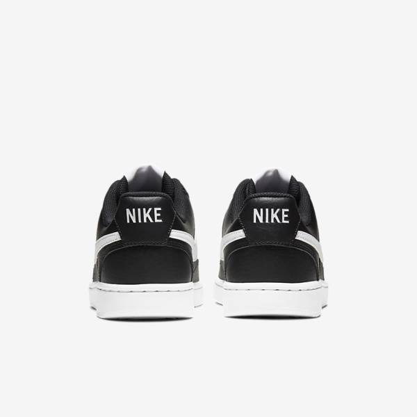 Women's Nike Court Vision Low Sneakers Black / White | NK395FON