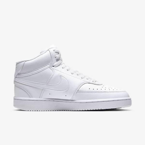 Women's Nike Court Vision Mid Sneakers White | NK172TPU