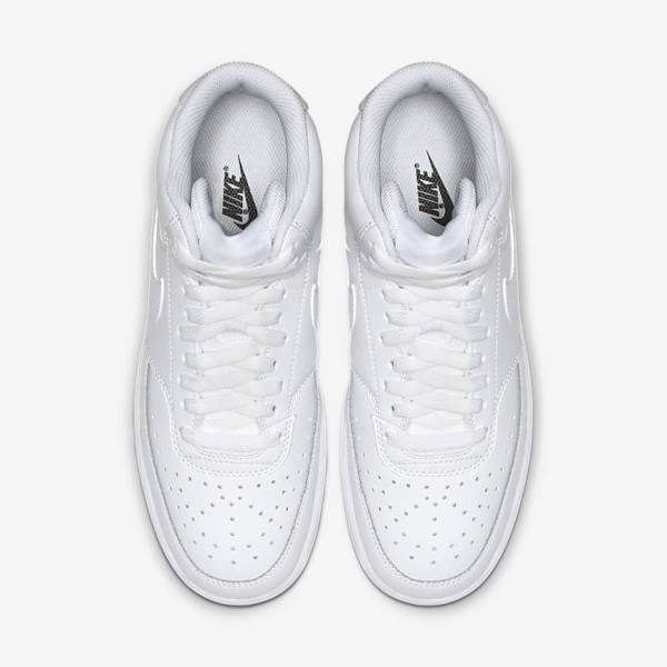 Women's Nike Court Vision Mid Sneakers White | NK172TPU