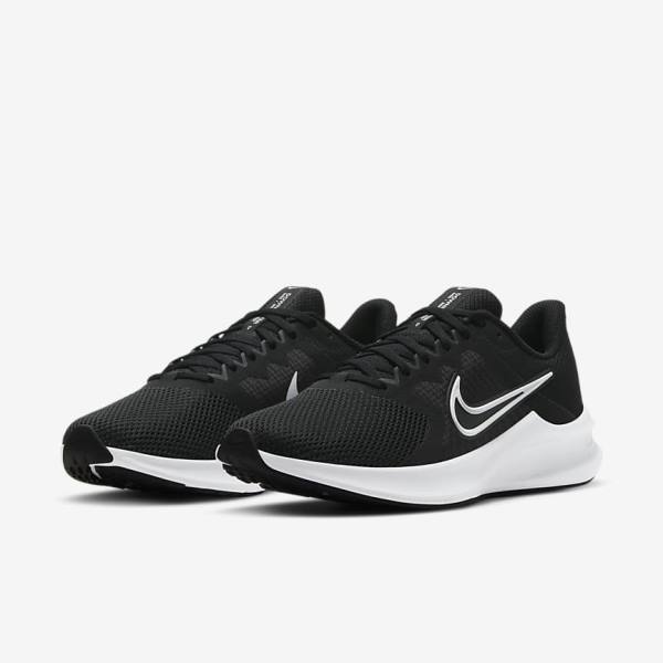 Women's Nike Downshifter 11 Road Running Shoes Black / Dark Grey / White | NK390TMX