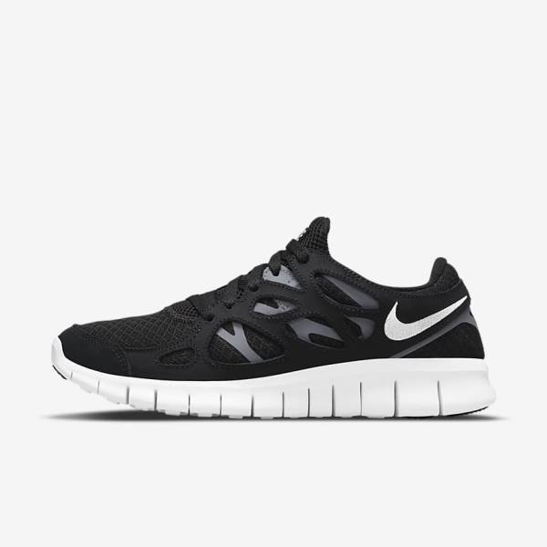 Women\'s Nike Free Run 2 Sneakers Black / Dark Grey / White | NK814BMA