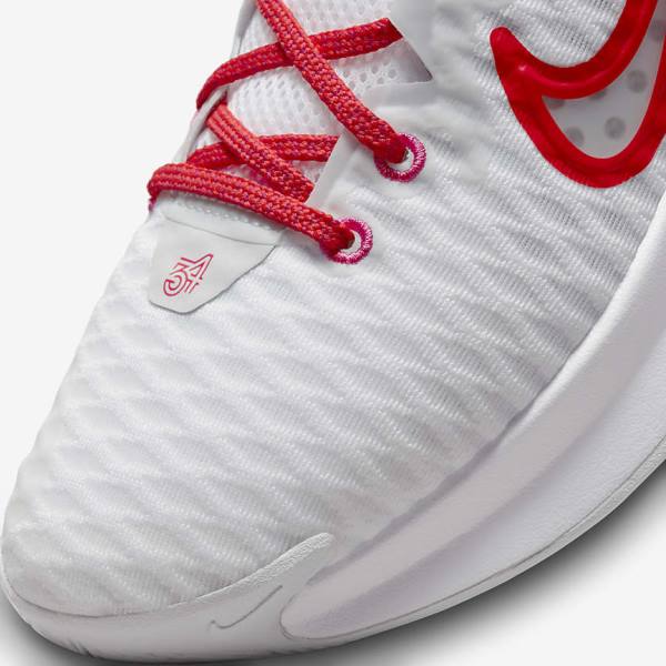 Women's Nike Giannis Immortality Basketball Shoes White / Pink / Platinum / Red | NK216SQG