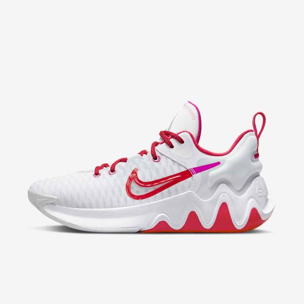 Women\'s Nike Giannis Immortality Basketball Shoes White / Pink / Platinum / Red | NK216SQG