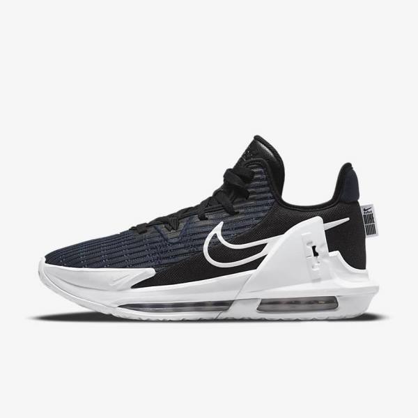 Women\'s Nike LeBron Witness 6 Basketball Shoes Black / Dark Obsidian / White | NK328JIP