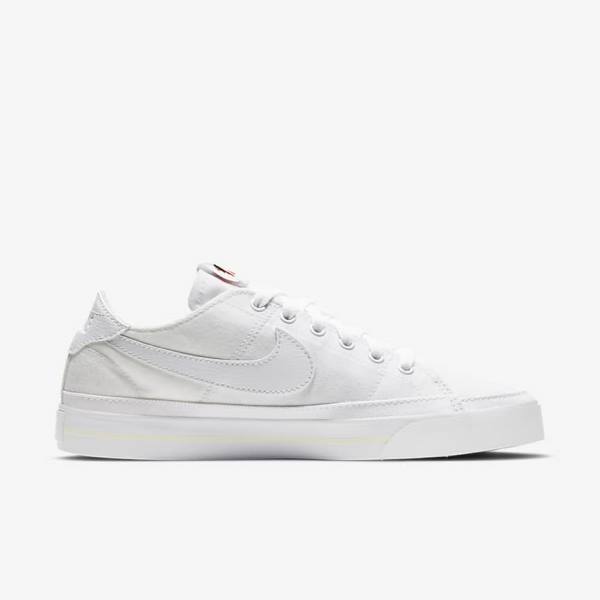 Women's Nike NikeCourt Legacy Canvas Sneakers White | NK072BOE