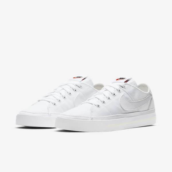 Women's Nike NikeCourt Legacy Canvas Sneakers White | NK072BOE