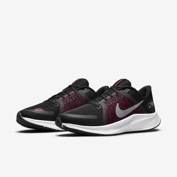 Women's Nike Quest 4 Road Running Shoes Black / Dark Grey / White | NK536GSX